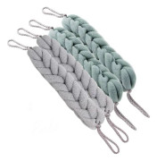 2-pack Grå+2-pack Grön Lång Stretch Ryggsvamp med Rephandtag Ryggskrubbare Bad Dusch Mesh Svamp Exfolierande Kroppsskrubb Stretch Flätad Loo