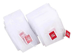 100 st Teepåsar med Tråd-tätning 7 x 6cm Filtpapper Nylon Teepåse Tom Te Bar