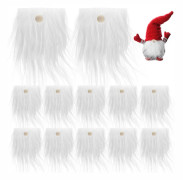 [KK] 1 set falska skägg och träkulor, förskurna tomtesskägg, tillbehör för tomtetillverkning white 18.00X9.00X1.00CM