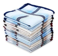 12-pack Herrnäsdukar Bomull 40x40 cm, Bomullsnäsduk - Klassisk Rutig Design, för resor, affärsmöten, bröllop och fester