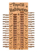 Halloween Adventskalender, Trä 2024 Nedräkningsskylt med Rörlig Rolig Gör-det-själv-Kalenderbräda för Halloweenfest Hem Hylla Dekoration
