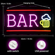 Öl Neonskylt BAR Bokstav Neonskylt 3D Konst LED Neon Vägglampa