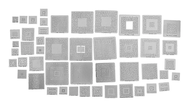 47 st/set Direkt Värme Reballing Universella Schabloner för Spelkonsol CPU GPU