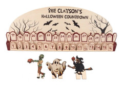 Läskig Halloween Adventskalender, Genialisk Design Nedräkningskalender i Trä med Mjuk Form, Exceptionellt Hantverk för Klassrumsdekor
