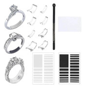 [CA] 8 st Ringstorleksjusterare för Lösa Ringar Transparent Osynlig Ringadapter Kit med Silverputs Som Visat