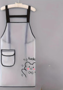 Unisex Förkläde, Transparent TPU Förkläde med Björntryck och Enkel Ficka, Lämpligt för Kök/Matplats/Trädgårdsträdgårdsskötsel, Svartvitt vit