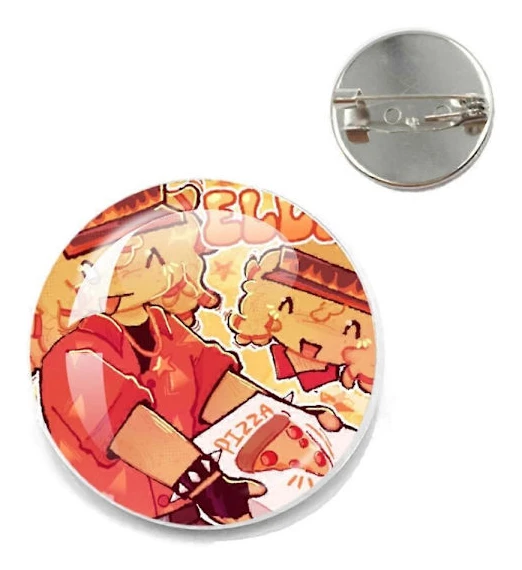 Köp vår nya pizzakaraktär Elliot Spel Förlorad Nål Brosch Byggare Bröder Pizza Rolig Meme Brosch Ryggsäck Vänner Fans Gåvor(26,20MM)