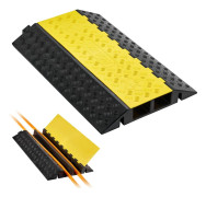 Kabelramp - Kabelskyddsramp och farthinder 2-kanals i gummi - Axelkapacitet 9 979 kg - Kanalmått 100 x 75 mm - Öppningsbart lock - Antal 1-pack