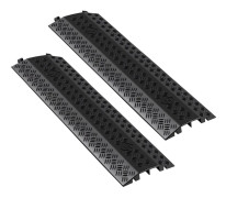 Kabelramp - Överkörningsbar Kabelskyddsramp - Axellast 7 938 kg - Kraftig - För hög gångtrafik - Inomhus/Utomhus - 2-pack