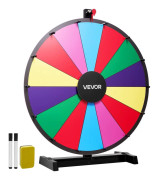 Prishjul - Lyckohjul med stativ - Whiteboard-yta - Diameter 61 cm - Fjorton fält - Två markörer - Sex färger - Enkel montering