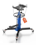 Hydraulisk domkraft - Teleskopisk med fotpedal - Växellådslyft - Lyftkapacitet 0,75 ton - Lyfthöjd 88–176 cm - Svängbara 360° hjul