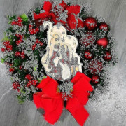 Juldekoration Girlang Väggbonad Juldörr Juldagen Dörr Hemdekoration Dörrhängare Julklapp Red Light