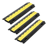 Kabelskyddsramp - 2-Kanals Kabelramp - Axelkapacitet 9 979 kg - TPU - Kanalstorlek 31×28 mm - Öppningsbart Lock - Inomhus/Utomhus - 3-pack