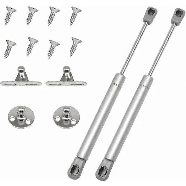 2x Automatisk grå gasfjäder Möbel Hydraulisk fjäder Dämpare Dörrarmgångjärn, 60N