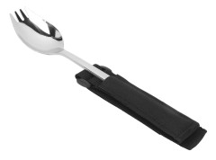 Adaptiv gaffel sked förhindra halka viktat handtag rostfritt stål funktionshindrade bestick med rem för
