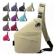 RFID-skyddande crossbody-väska för kvinnor, säker reseväska med stöldskyddsfunktioner Khaki Right Shoulder