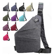 RFID-skyddande crossbody-väska för kvinnor, säker reseväska med stöldskyddsfunktioner Grey Left Shoulder