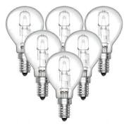 6-pack E14 28W Dimbar G45 Halogenlampa, Varmvit 2700K Liten Edison Skruv Glob Halogenlampa 240V, 40W Motsvarande Klassiska Mini Glober Klar Rund