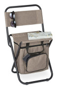 Beige campingpall med ryggstöd - 10036793-0