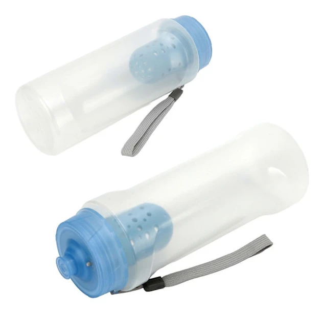 Filtrerad vattenflaska, portabel utomhusvattenflaska med filter för resor, vandring, backpacking, camping, 750 ml, vit