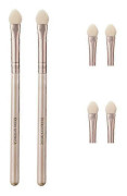 2 STK Portabel Ögonskuggsborste Dubbelsidig Svamp Nylon Eyeliner Ögonbrynsapplikator Kosmetiskt Verktyg Skicka Två Ersättningshuvuden B01 2PCS135