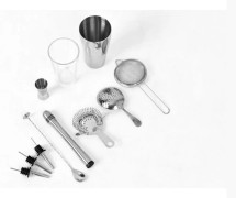 11-delat bartenderset i rostfritt stål – diskmaskinssäker