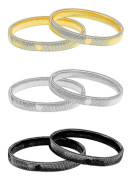3 Par Ärmhållare Halkfria Skjortärmshållare Strumpeband Stretch Metallarmband Ärm Silver Gold and Black