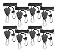 8 st Spärrhjul Kraftig Repklämma Hängare Justerbart Lyftblock Lanyardhängare Kajak Och 8pcs svart