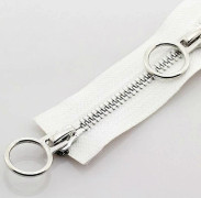 5# 70/90cm Metall Dragkedja Dubbel Slider Rund Ring Dragkedja För DIY Sömnad Kläder vit 70cm