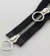 5# 70/90cm Metall Dragkedja Dubbel Slider Rund Ring Dragkedja För DIY Sömnad Kläder svart 70cm black 70cm