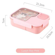 Barn Bento Lunchlåda Kawaii Tecknad Uppvärmbar 3 Fack Smörgås Snacks Matförvaring Söt Flickor Elever Speciell Matsal