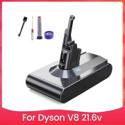 21.6V 8000mAh batteri för V8 Li-Ion dammsugare med filter