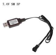 Kompatibel 6.4V/7.4V Laddare Li-ion batteri SM-3P RC Leksaker fjärrkontroll leksak SM3P portabel USB-laddare 7.4V