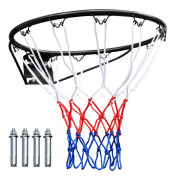 Erstatningsring för basketkorg 45,72 cm, Vägg-/Dörrmonterad Basketkorg, Kraftig Flex Rim med Nät för In-/Utomhusbruk