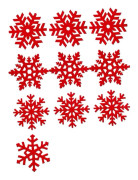 10-pack isolerade snöflingunderlägg, slumpmässig design, för att skapa en julstämning.