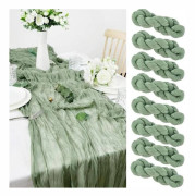 (Salviagrön) Bordslöpare - Rent växtbaserad - Set med 8 dukar - 90x300 cm - Salviagrön - Chic elegans Sage Green