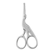1 st Rostfritt Stål Hårsax Förbättrad Säkerhet Rundad Spets Storksax för Exakt Ögonbryns-, Näs- och Skäggvård (LGL) 1pcs(Silver)