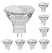 12v 35w Halogenlampor Gu4 Spot Bas 2800k Varmvitt, Dimbar, 8-pack