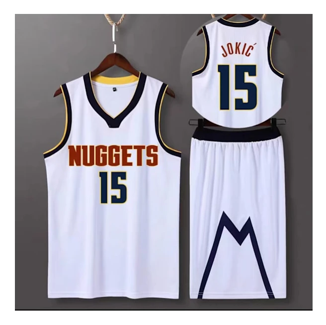 Sportkläder Nikola Jokic Denver Nuggets Baskettröja 15 Baskettröja för vuxna Classic White Classic White 3XL（175-180cm）
