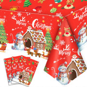 3 st Julbordsduk/God Jul Duk/Snögubbe Duk, Juldukar för Juldekor & Julfesttillbehör