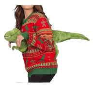 Unisex Stickad Ful Jultröja Nyhet 3D Söt Docka Tröja Roliga Fester Semestertröja Topp -gt TA Dinosaurie Stor