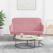 Sammetbänk i rosa med lutande rygg och stabil metallram | Färg: Rosa | Storlek: 110x76x80 cm