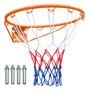 45,7 cm basketkorg med nät, robust flexibel basket-ring för vägg- och dörrmontering, passar inomhus och utomhus, orange