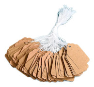 Fina bomullsrep kraftpapper prislappsetiketter 200st guld smycken prislappsetiketter