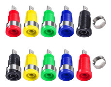 10 st Honkontaktuttag - 4mm Honkontaktkontakt Bindningspost Adapter Panel/Chassi Lödtyp
