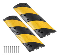 Kabelskyddsramp - 2-kanals gummi-kabelbrygga - Längd 1 m - 2-pack - 9 979 kg axellast - Med expansionsskruvar - För asfalt, betong, grus