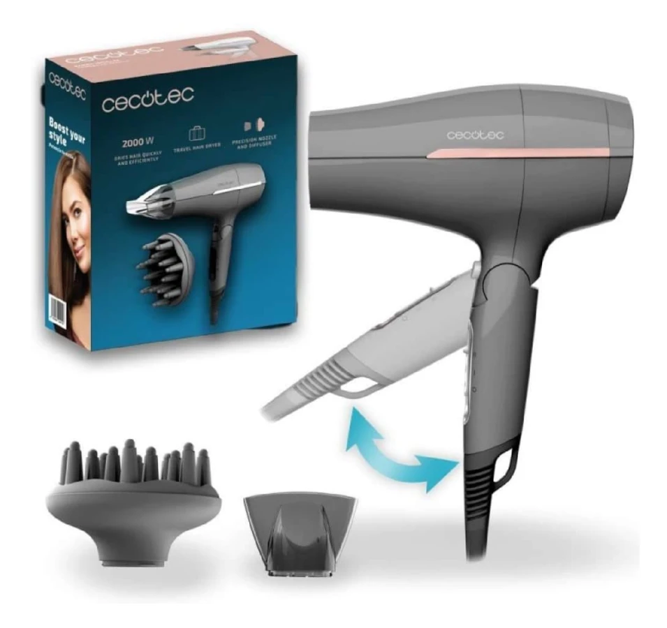 Hårtork Cecotec IoniCare Power&Go Heaven 2000 W Grå