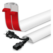 Cable Protector 1m Cord Cover, Cable Hider for Home Office Garage White, 30mm, 1m