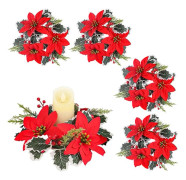 Ljusmanschetter för kronljus 2-pack Jul med blommor från Swerox