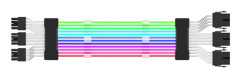 PC-fodral-PSU-förlängning RGB-kabel 24Pin PCI-E GPU 8PinX2,8PinX3 Neon-Color Line ARGB Streamer-överföringsadapter 5V3Pin Svart Black 3x8p